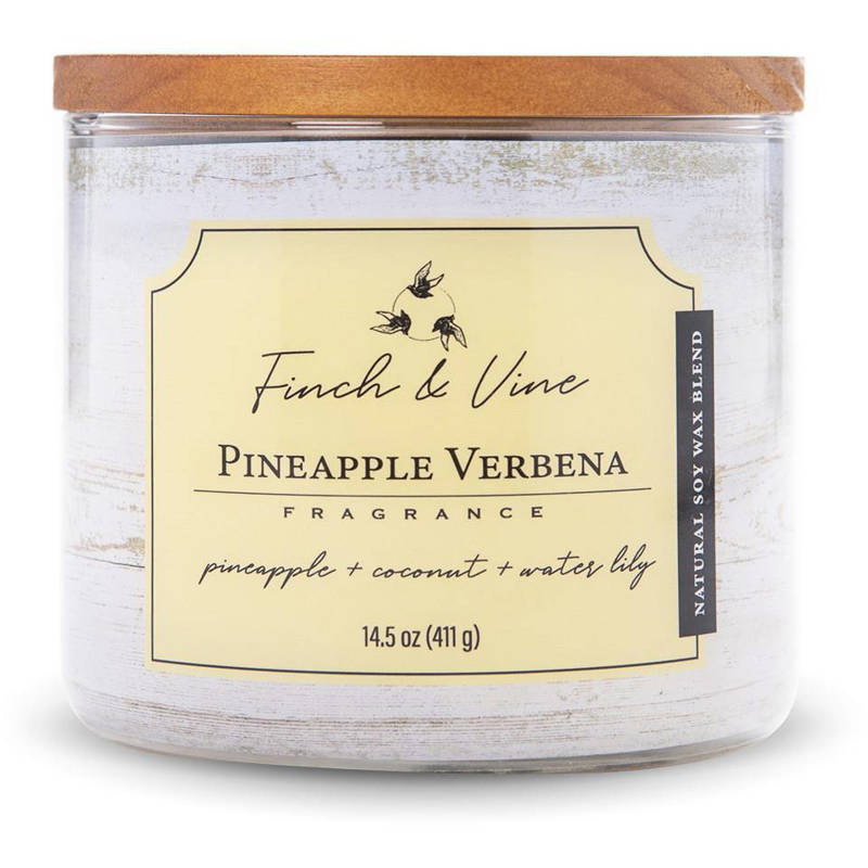 Colonial Candle Finch & Vine sojowa świeca zapachowa w szkle 3 knoty 14.5 oz 411 g - Pineapple Verbena
