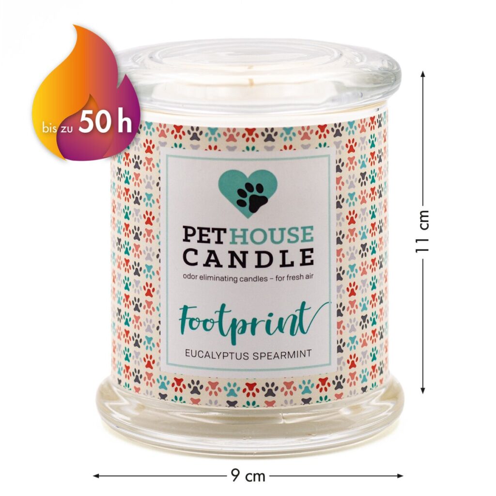 PetHouse Candle sojowa świeca zapachowa neutralizująca zapach - Footprint Eucalyptus Spearmint