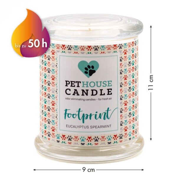 PetHouse Candle sojowa świeca zapachowa neutralizująca zapach - Footprint Eucalyptus Spearmint