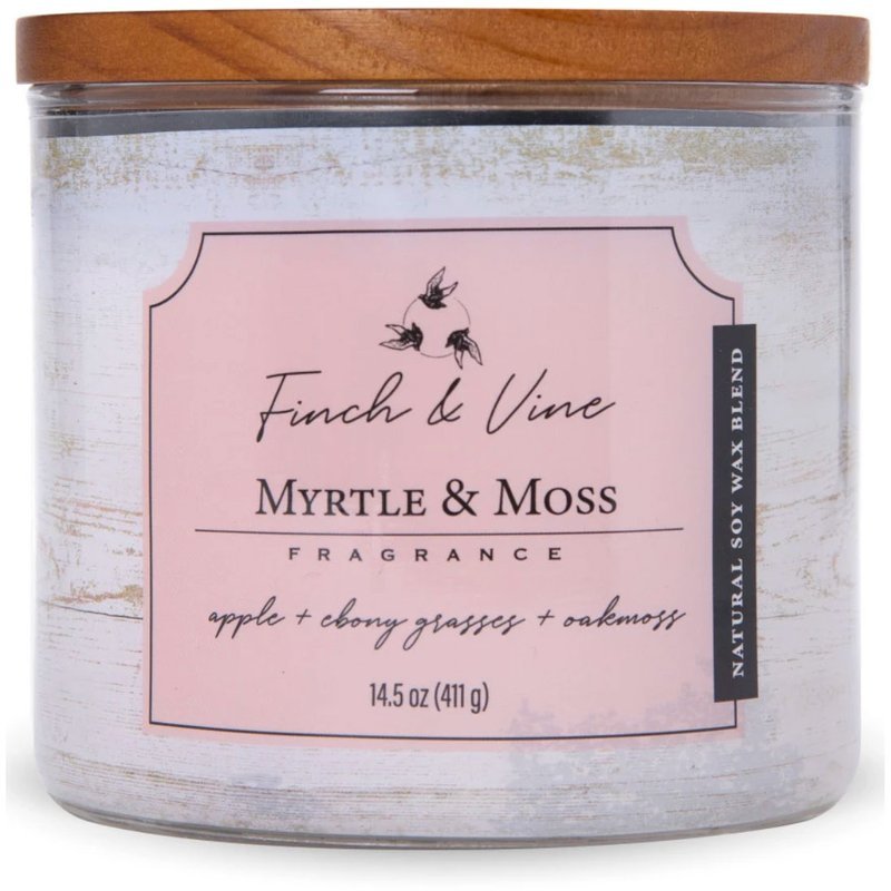 Colonial Candle Finch & Vine sojowa świeca zapachowa w szkle 3 knoty 14.5 oz 411 g - Myrtle & Moss