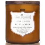 Colonial Candle sojowa świeca zapachowa w szkle drewniany knot 15 oz 425 g - Citrus Amber