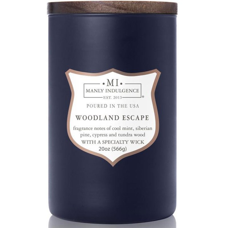 Colonial Candle sojowa świeca zapachowa w szkle drewniany knot 20 oz 566 g - Woodland Escape